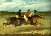 charles emile callande course de chevaux montes oil on canvas